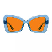 eyekeeper.com 100% Blue Blocking Glasses Cat-eye Orange Lens Metalless Screwless R2315-B98 Eyeglasses White Smoke Light Blue / without magnification