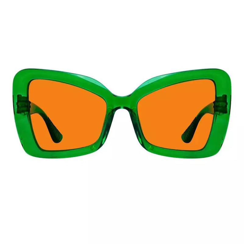 eyekeeper.com 100% Blue Blocking Glasses Cat-eye Orange Lens Metalless Screwless R2315-B98 Eyeglasses White Smoke Green / without magnification