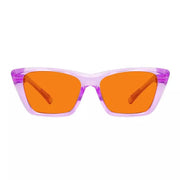 eyekeeper.com 100% Blue Blocking Glasses Orange Lens Cat-eye Metalless Screwless R2514-B98 Eyeglasses White Smoke Purple / without magnification
