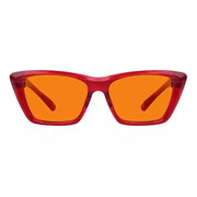 eyekeeper.com 100% Blue Blocking Glasses Orange Lens Cat-eye Metalless Screwless R2514-B98 Eyeglasses White Smoke Red / without magnification