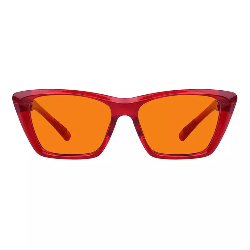 eyekeeper.com 100% Blue Blocking Glasses Orange Lens Cat-eye Metalless Screwless R2514-B98 Eyeglasses White Smoke Red / without magnification