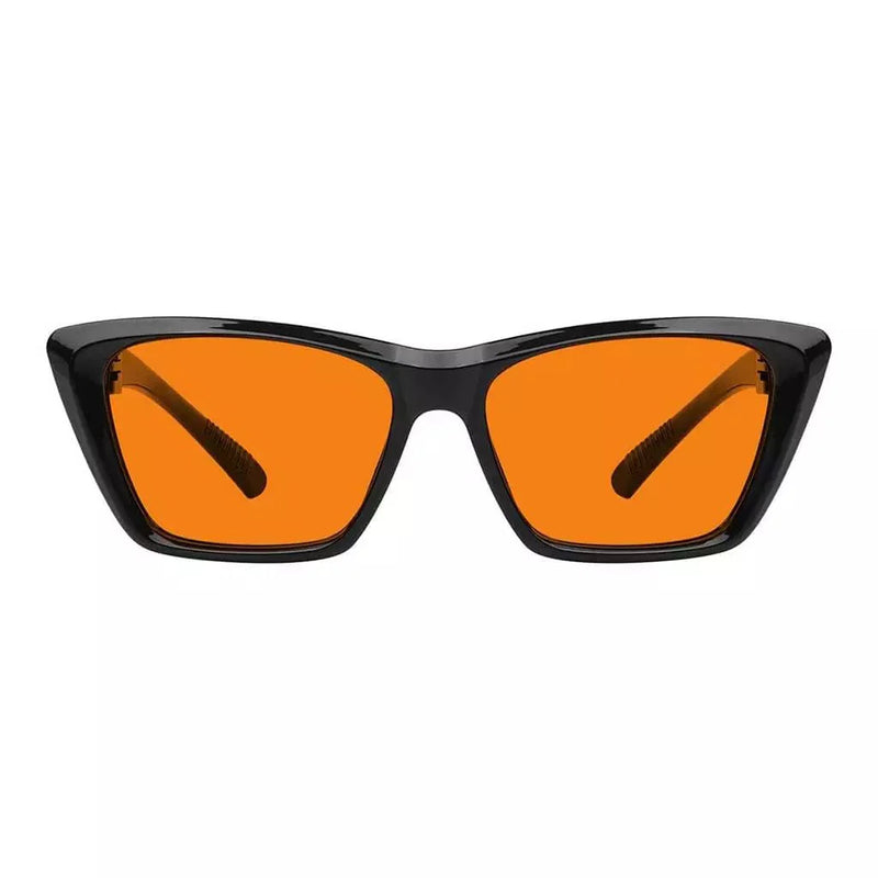 eyekeeper.com 100% Blue Blocking Glasses Orange Lens Cat-eye Metalless Screwless R2514-B98 Eyeglasses White Smoke Black / without magnification