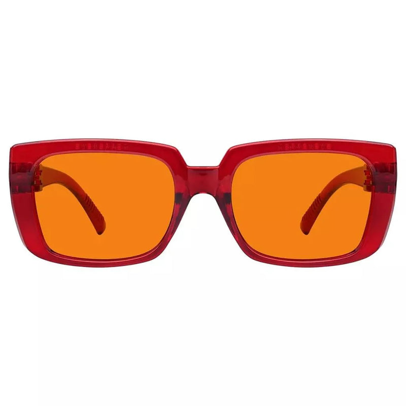 eyekeeper.com 100% Blue Blocking Orange Glasses for Sleep Metalless Screwless NR9107-B98 Eyeglasses Dark Orange Red / without magnification