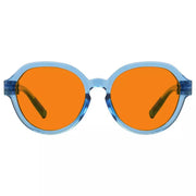 eyekeeper.com 100% Blue Blocking Orange Glasses Oversized Metalless Nighttime Eyewear R2317-B98 Eyeglasses White Smoke Light Blue / without magnification