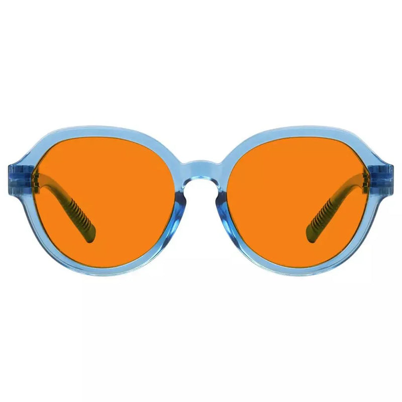 eyekeeper.com 100% Blue Blocking Orange Glasses Oversized Metalless Nighttime Eyewear R2317-B98 Eyeglasses White Smoke Light Blue / without magnification