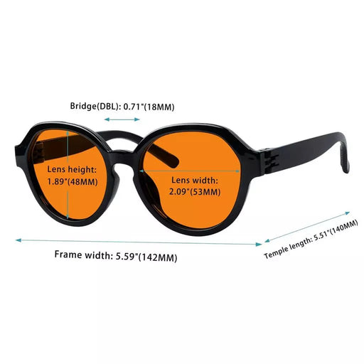 eyekeeper.com 100% Blue Blocking Orange Glasses Oversized Metalless Nighttime Eyewear R2317-B98 Eyeglasses White Smoke Black / without magnification,Light Blue / without magnification,Green / without magnification,Rose / without magnification,Purple Red / without magnification,Red / without magnification