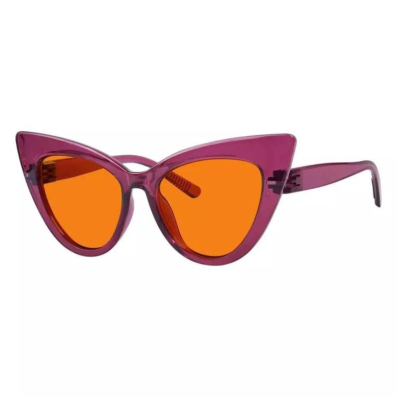 eyekeeper.com 100% Blue Light Blocking Orange Cat-eye Nighttime Glasses R2318-B98 Eyeglasses White Smoke Black / without magnification,Light Blue / without magnification,Green / without magnification,Rose / without magnification,Purple Red / without magnification,Red / without magnification