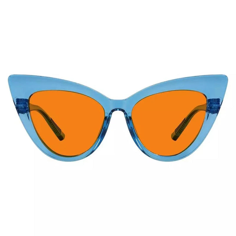eyekeeper.com 100% Blue Light Blocking Orange Cat-eye Nighttime Glasses R2318-B98 Eyeglasses White Smoke Light Blue / without magnification