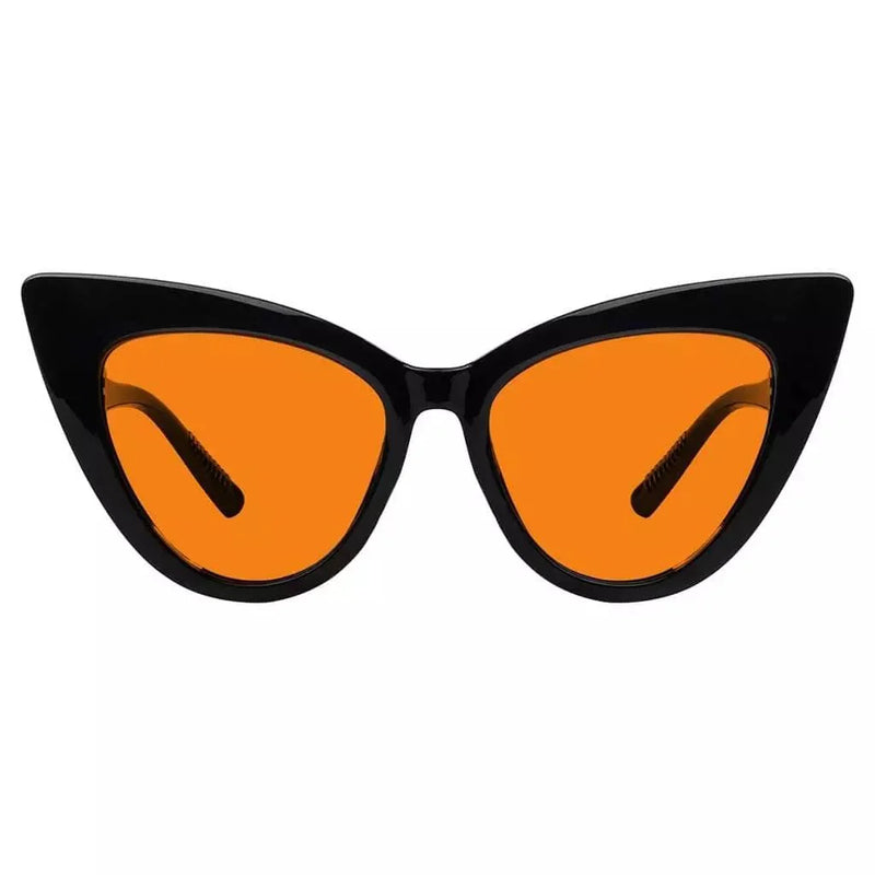 eyekeeper.com 100% Blue Light Blocking Orange Cat-eye Nighttime Glasses R2318-B98 Eyeglasses White Smoke Black / without magnification