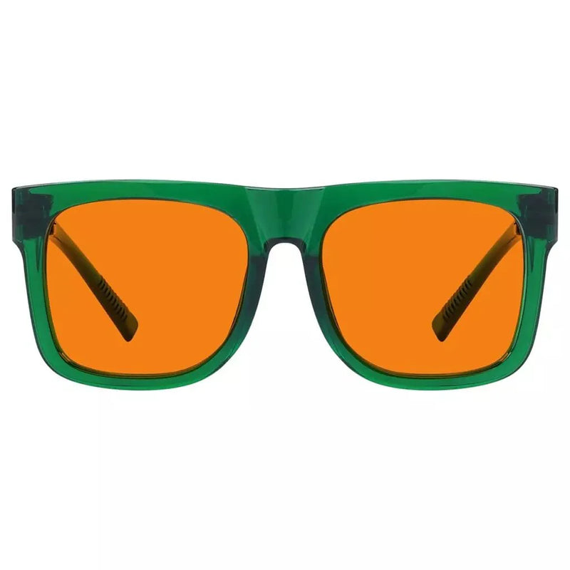eyekeeper.com 100% Blue Light Blocking Orange Glasses Metalless Screwless Eyewear R2316-B98 Eyeglasses White Smoke Green / without magnification
