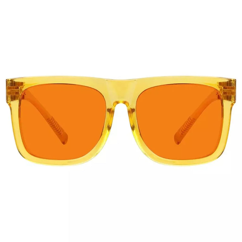 eyekeeper.com 100% Blue Light Blocking Orange Glasses Metalless Screwless Eyewear R2316-B98 Eyeglasses Dark Orange Yellow / without magnification