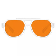 eyekeeper.com 100% Blue Light Blocking Orange Metalless Pilot Glasses NR2309-B98 Eyeglasses White Smoke Clear / without magnification