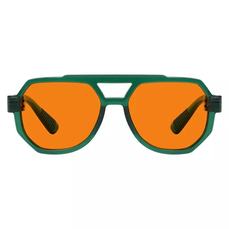 eyekeeper.com 100% Blue Light Blocking Orange Metalless Pilot Glasses NR2309-B98 Eyeglasses White Smoke Green / without magnification