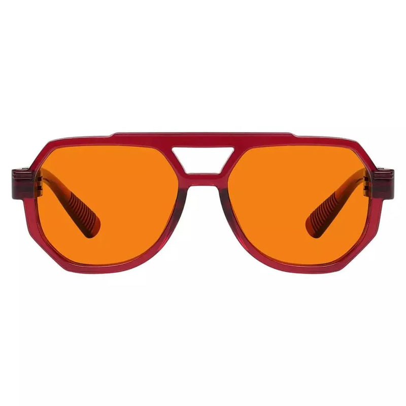 eyekeeper.com 100% Blue Light Blocking Orange Metalless Pilot Glasses NR2309-B98 Eyeglasses White Smoke Red / without magnification