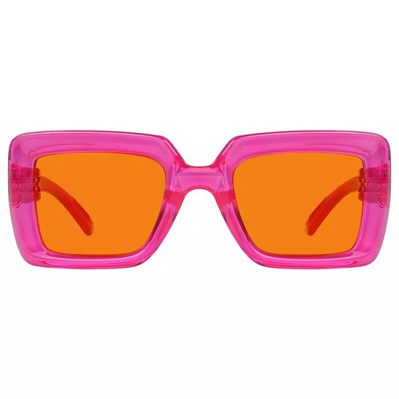 eyekeeper.com 100% Blue Light Blocking Orange Thick Frame Screwless Eyewear NR2101-B98 Eyeglasses Dark Orange Rose / without magnification