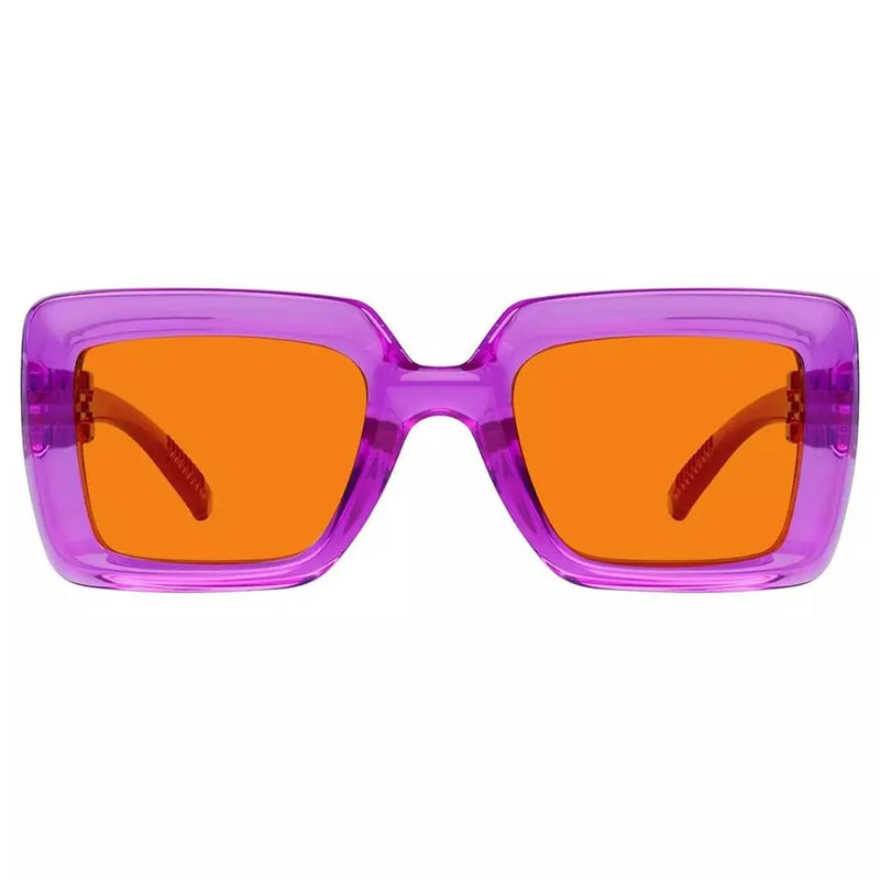 eyekeeper.com 100% Blue Light Blocking Orange Thick Frame Screwless Eyewear NR2101-B98 Eyeglasses White Smoke Purple / without magnification