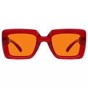 eyekeeper.com 100% Blue Light Blocking Orange Thick Frame Screwless Eyewear NR2101-B98 Eyeglasses White Smoke Red / without magnification