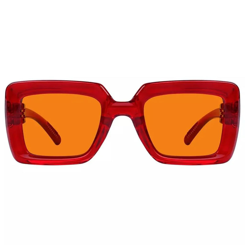 eyekeeper.com 100% Blue Light Blocking Orange Thick Frame Screwless Eyewear NR2101-B98 Eyeglasses White Smoke Red / without magnification
