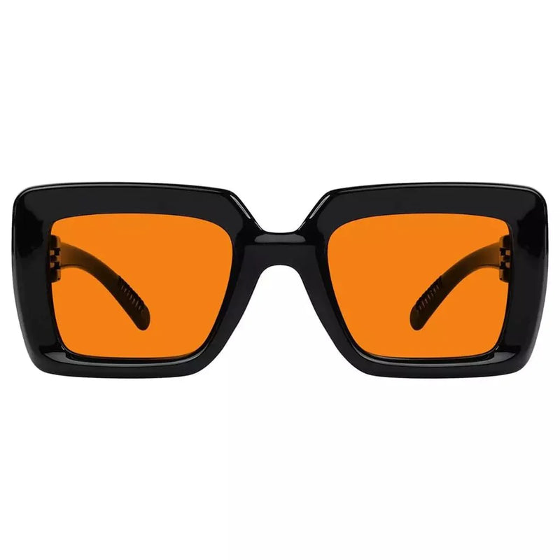 eyekeeper.com 100% Blue Light Blocking Orange Thick Frame Screwless Eyewear NR2101-B98 Eyeglasses White Smoke Black / without magnification