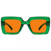 eyekeeper.com 100% Blue Light Blocking Orange Thick Frame Screwless Eyewear NR2101-B98 Eyeglasses White Smoke Green / without magnification