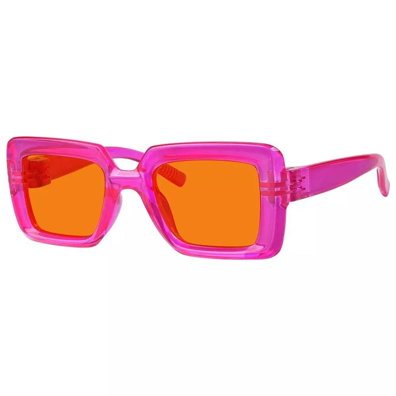 eyekeeper.com 100% Blue Light Blocking Orange Thick Frame Screwless Eyewear NR2101-B98 Eyeglasses White Smoke Black / without magnification,Brown / without magnification,Green / without magnification,Purple / without magnification,Red / without magnification,Rose / without magnification