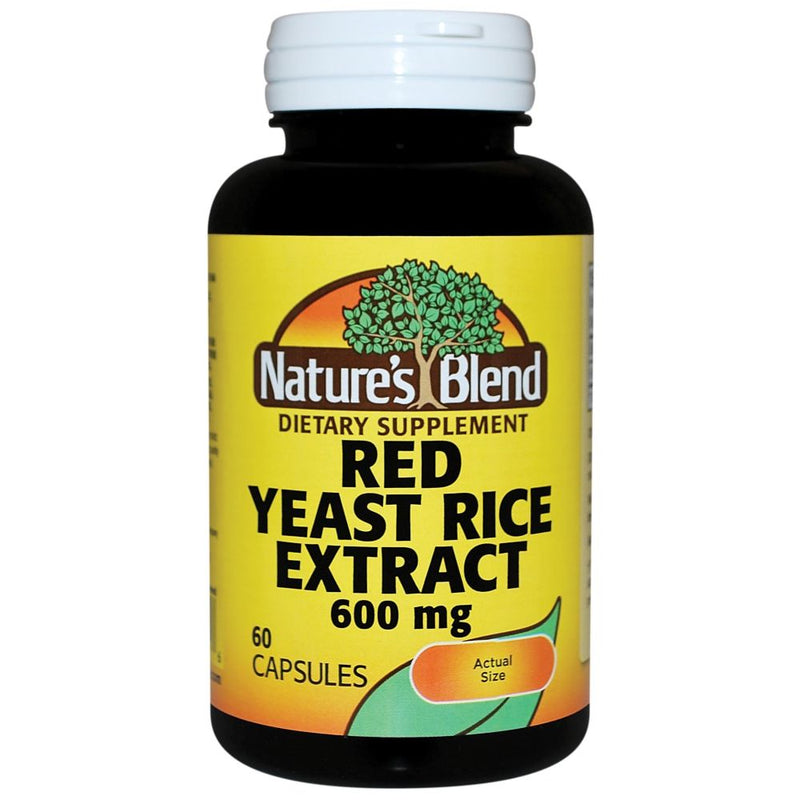 Nature's Blend Nature's Blend S Red Yeast Rice Extract 600 Mg 60 Capsules Vitamins & Supplements Black