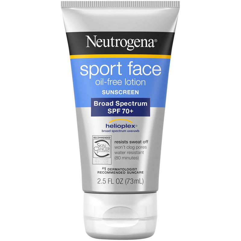 Neutrogena Neutrogena Sport Face Oil-Free Lotion Sunscreen Broad Spectrum SPF 70 – 2.5 Fl Oz Sunscreen White Smoke