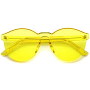 zeroUV Rimless Monoblock Cut PC Color Lens Rimless Sunglasses A368 Sunglasses White Smoke Yellow