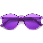 zeroUV Rimless Monoblock Cut PC Color Lens Rimless Sunglasses A368 Sunglasses White Smoke Purple