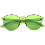 zeroUV Rimless Monoblock Cut PC Color Lens Rimless Sunglasses A368 Sunglasses White Smoke Yellow,Purple,Green,Pink,Red,Clear,Smoke
