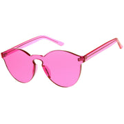 zeroUV Rimless Monoblock Cut PC Color Lens Rimless Sunglasses A368 Sunglasses White Smoke Yellow,Purple,Green,Pink,Red,Clear,Smoke