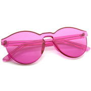 zeroUV Rimless Monoblock Cut PC Color Lens Rimless Sunglasses A368 Sunglasses White Smoke Yellow,Purple,Green,Pink,Red,Clear,Smoke
