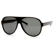 zeroUV Mens 1980's Retro Polarized Lens Plastic Aviator Sunglasses 9322 Sunglasses White Smoke Tortoise,Black
