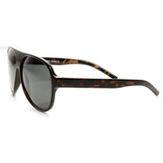 zeroUV Mens 1980's Retro Polarized Lens Plastic Aviator Sunglasses 9322 Sunglasses White Smoke Tortoise,Black