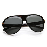 zeroUV Mens 1980's Retro Polarized Lens Plastic Aviator Sunglasses 9322 Sunglasses White Smoke Tortoise,Black