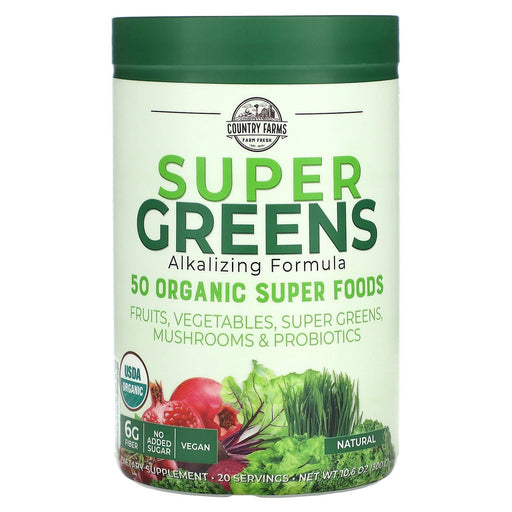 Country Farms Country Farms Super Greens Drink Powder, Natural Flavor, 10.6 Oz Vitamins & Supplements Beige