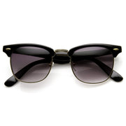 zeroUV Indie Half Frame Horned Rim Vintage Inspired Sunglasses 2934 Sunglasses White Smoke Black Gold Lavender