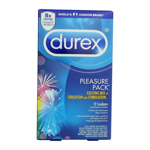 0 Durex Pleasure Pack Lubricated Latex Condoms Condoms Steel Blue