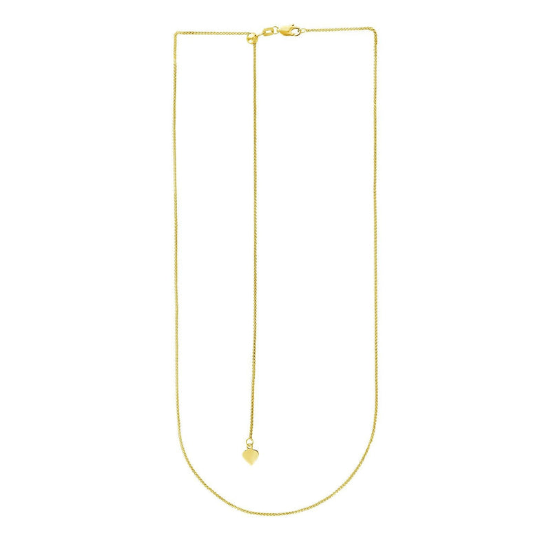 Bids.com 14k Yellow Gold Adjustable Wheat Chain 1.0mm Necklaces White Smoke 22 / Yellow Gold,30 / Yellow Gold