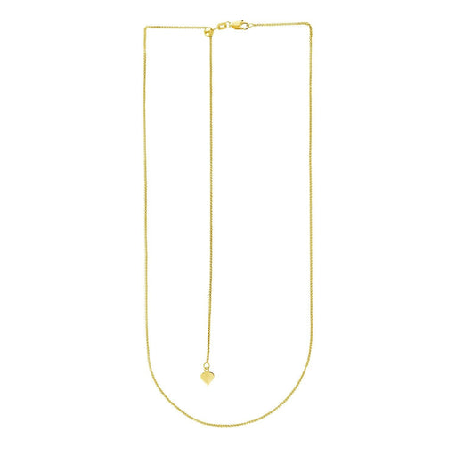 Bids.com 14k Yellow Gold Adjustable Wheat Chain 1.0mm Necklaces White Smoke 22 / Yellow Gold,30 / Yellow Gold