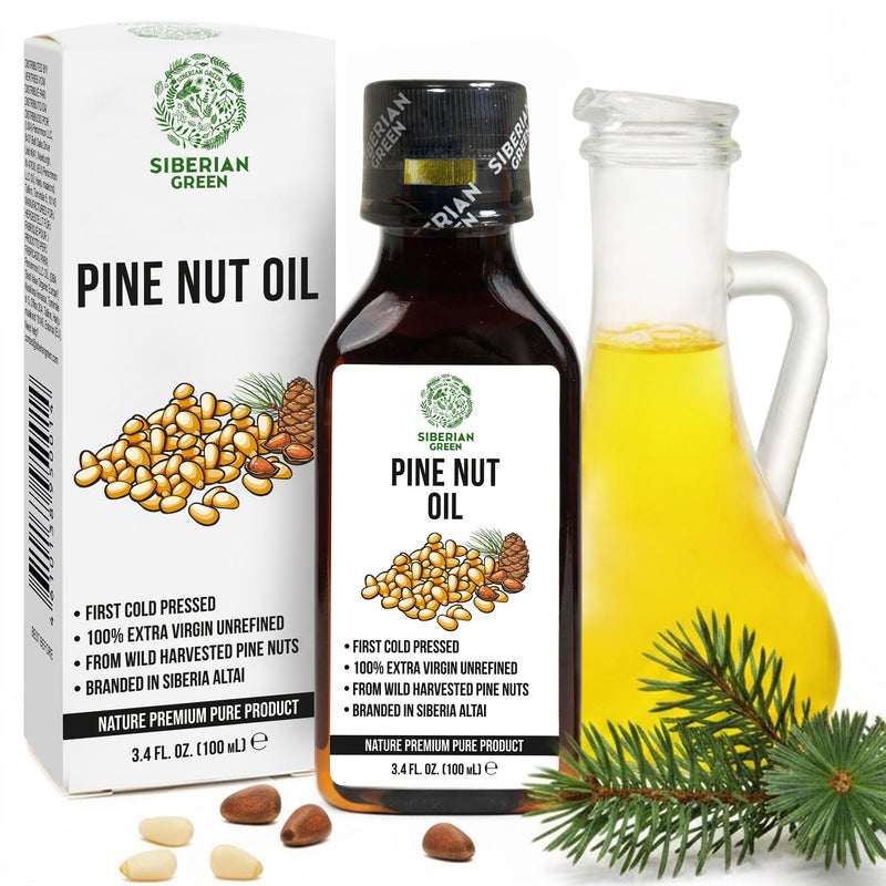 SiberianGreen.com Extra Virgin Siberian Pine Nut Oil – 100% Pure & Cold Pressed Cooking Oils White Smoke