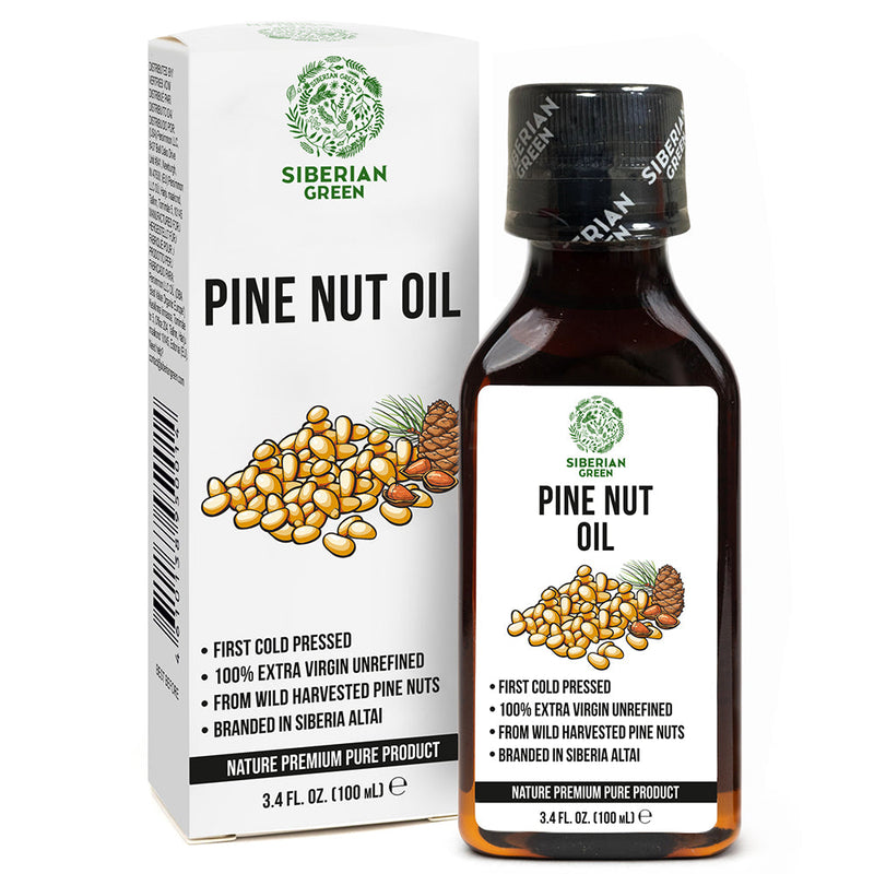 SiberianGreen.com Extra Virgin Siberian Pine Nut Oil – 100% Pure & Cold Pressed Cooking Oils White Smoke