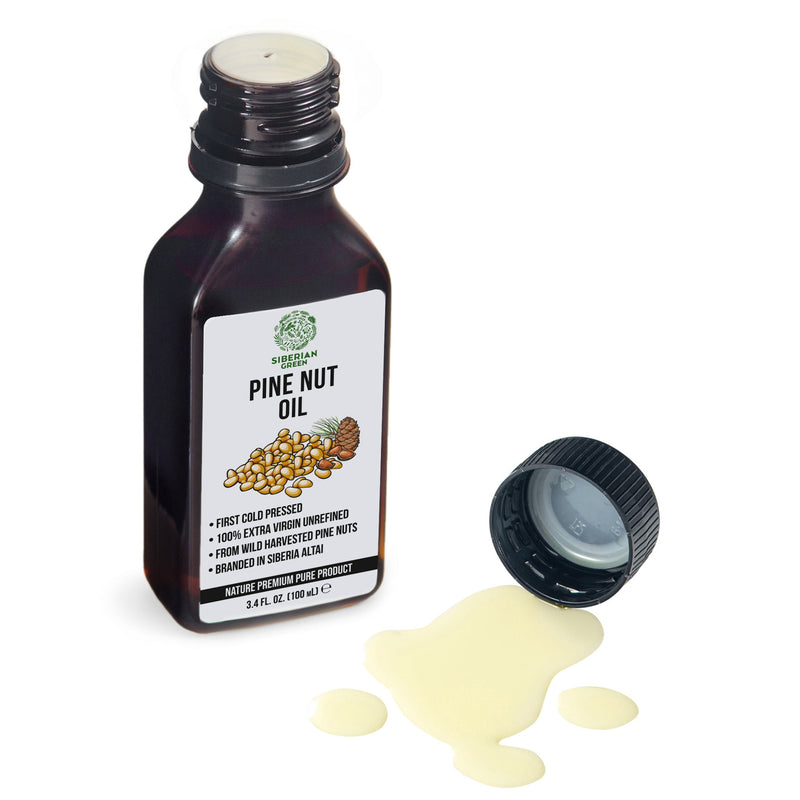 SiberianGreen.com Extra Virgin Siberian Pine Nut Oil – 100% Pure & Cold Pressed Cooking Oils White Smoke