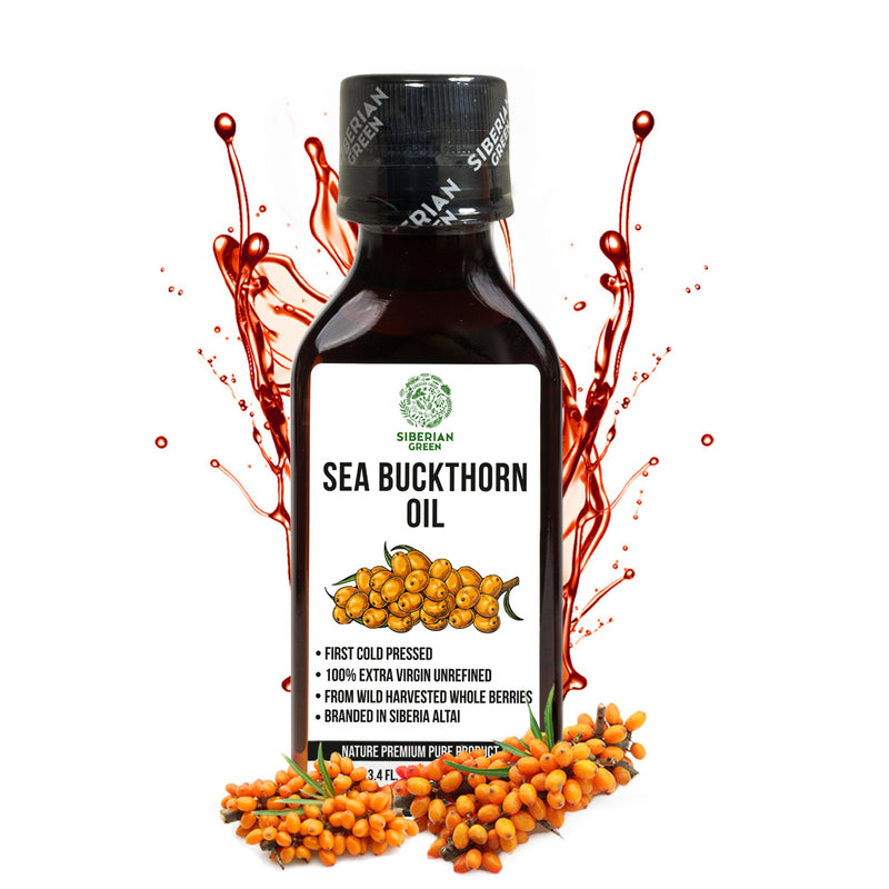 SiberianGreen.com Siberian Sea Buckthorn Oil | 100% Extra Virgin Cold Pressed | 100ml Cooking Oils White Smoke