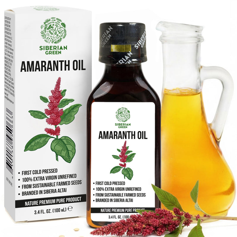SiberianGreen.com Amaranth Seed Oil 100 ml - Extra Virgin, Cold-Pressed, Premium Quality Cooking Oils White Smoke