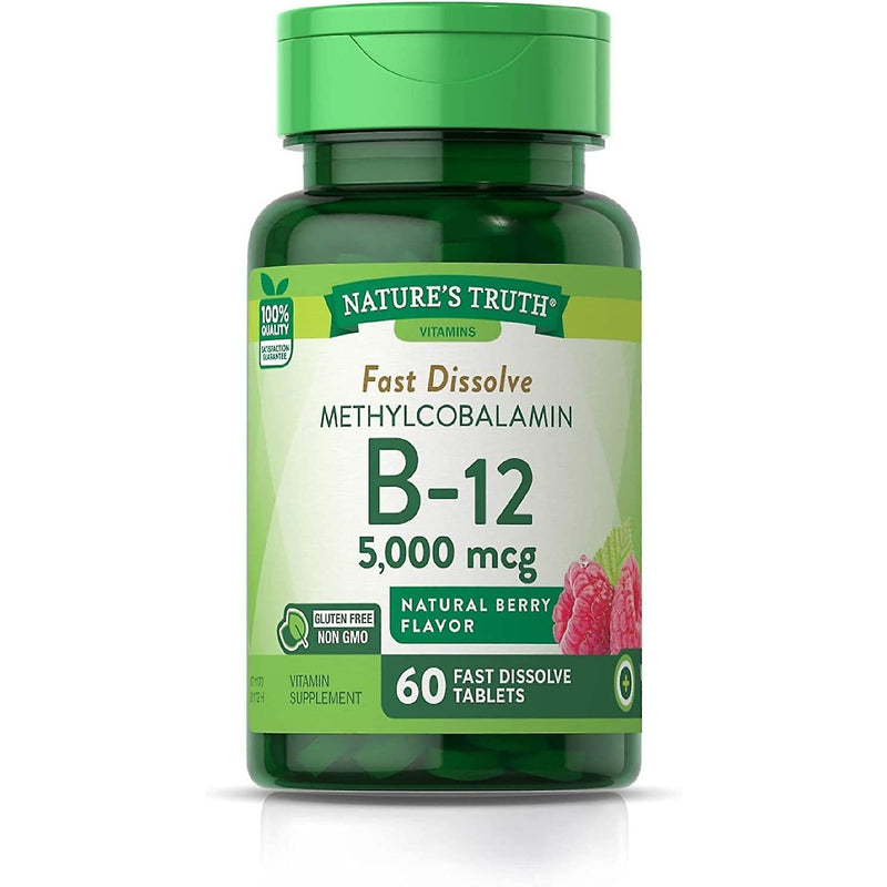 Nature's Truth Nature's Truth Vitamin B-12, 5000 Mcg, Fast Dissolve Tablets, Natural Berry Flavor Vitamins & Supplements White Smoke