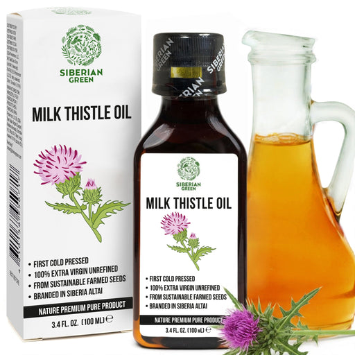SiberianGreen.com Milk Thistle Oil 100ml | Best Silymarin Supplement for Health Cooking Oils White Smoke
