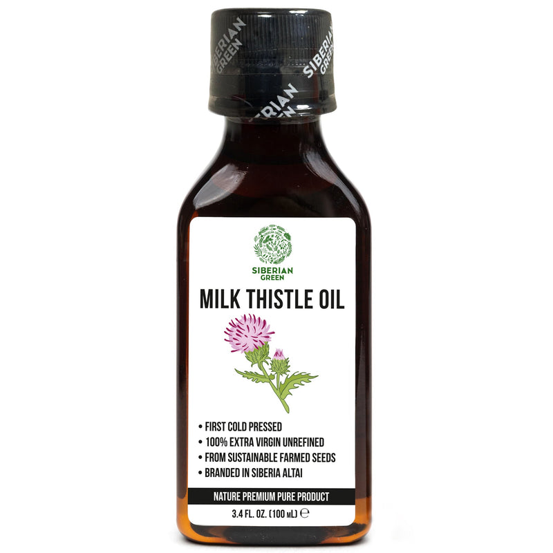 SiberianGreen.com Milk Thistle Oil 100ml | Best Silymarin Supplement for Health Cooking Oils White Smoke