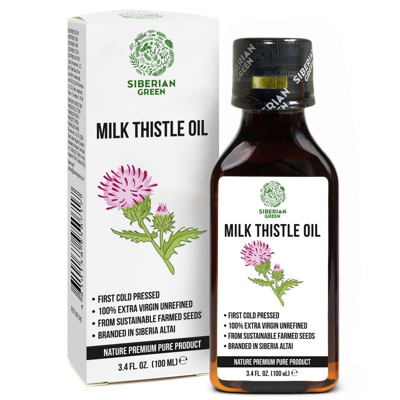 SiberianGreen.com Milk Thistle Oil 100ml | Best Silymarin Supplement for Health Cooking Oils White Smoke
