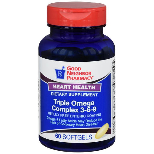 Good Neighbor Pharmacy GNP Triple Strength Omega 3-6-9 Complex, Enteric Coated Softgels (60 Count) Vitamins & Supplements White Smoke